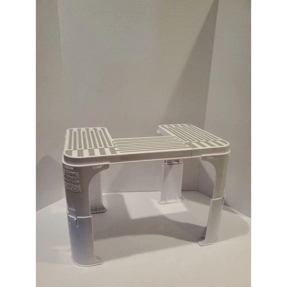 Savvy Shelf Under Sink Organizer Adjustable Expandable Cabinet Shelf White